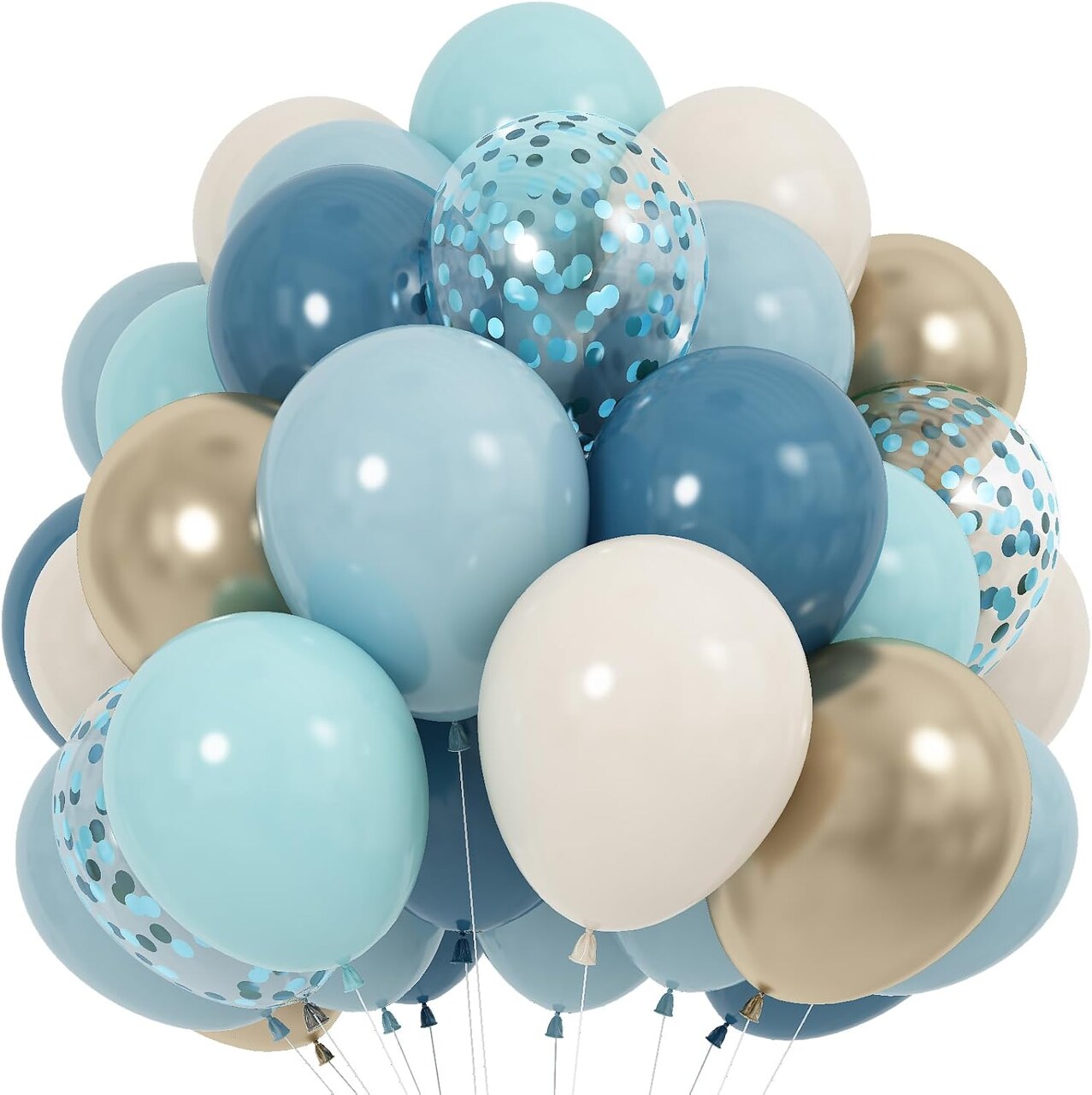 Teal Turquoise Crem Beige Latex Balloon(Dusty Blue White)0.25 x 0.27 x 0.32 inches